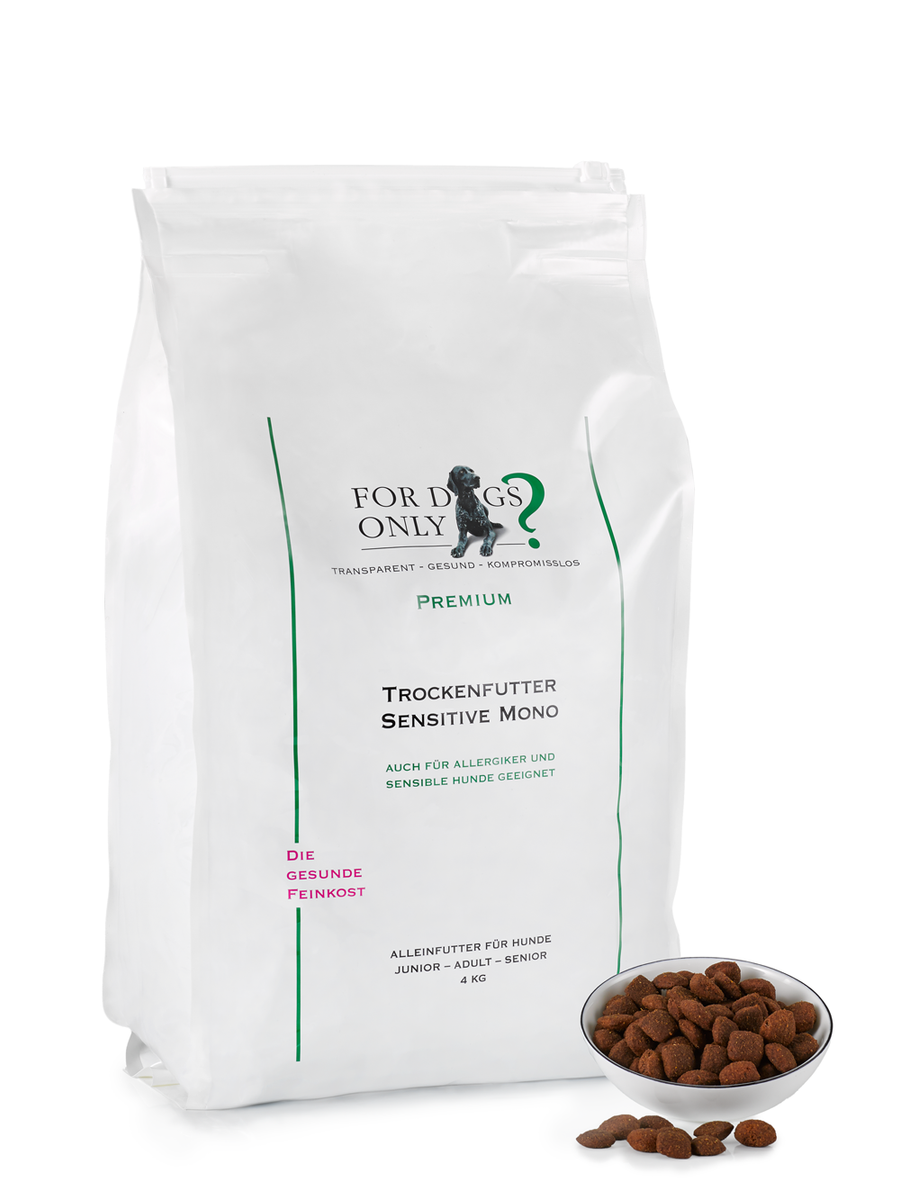 Premium Trockenfutter Sensitive Mono 4 kg – Feine Pfote