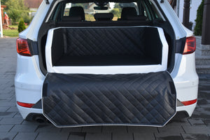 Autohundebett Karo Dual für Kofferraum schwarz-weiß