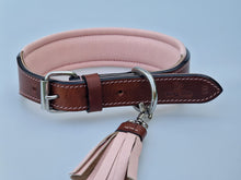 Laden Sie das Bild in den Galerie-Viewer, Leder Halsband TWO TONE - ROSE - BRAUN