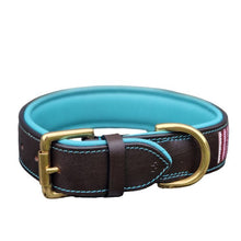 Laden Sie das Bild in den Galerie-Viewer, Leder Halsband BLUE MINT SPLASH