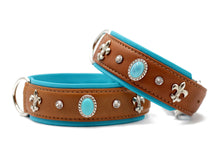 Laden Sie das Bild in den Galerie-Viewer, Halsband Ibiza cognac-petrol-silber