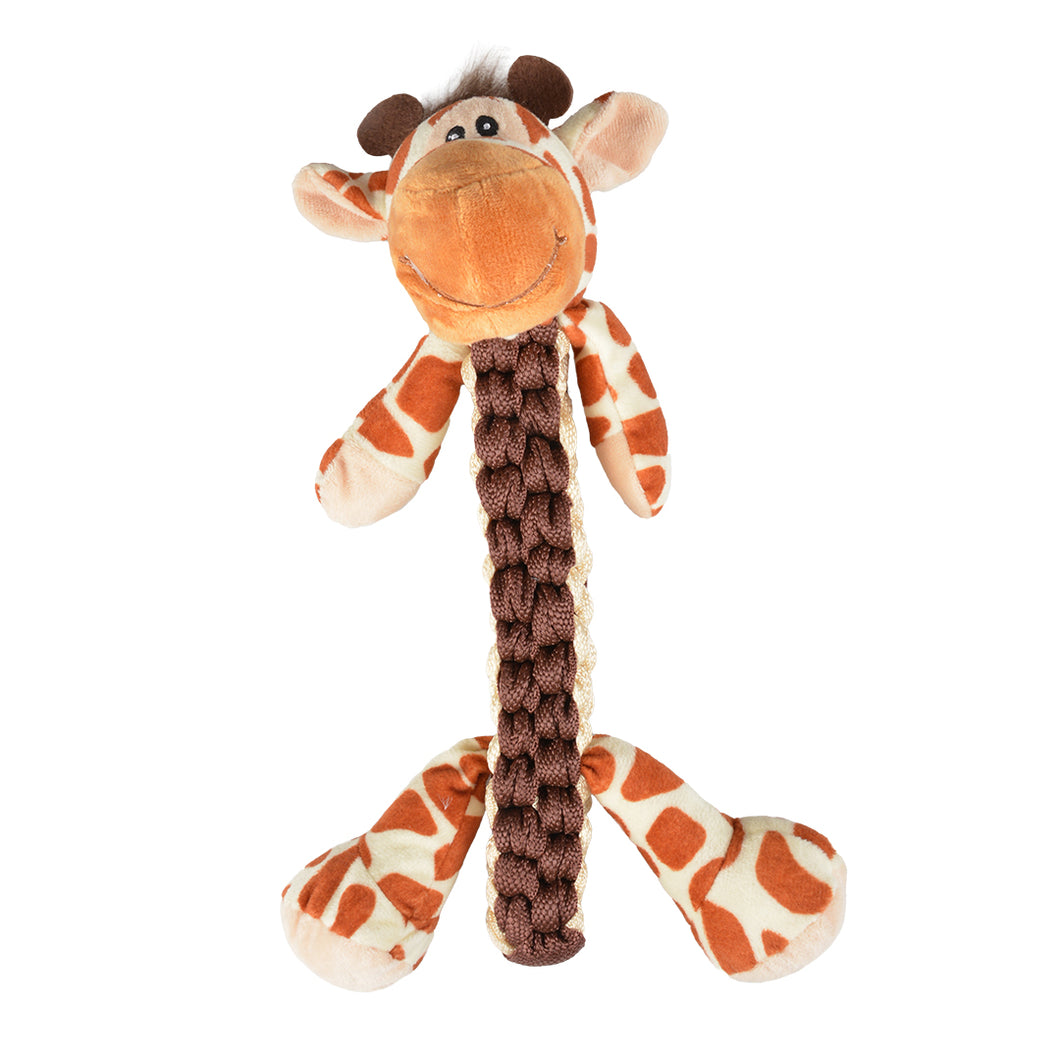 Hundespielzeug Zoo Friends Gino Giraffe Stock braun