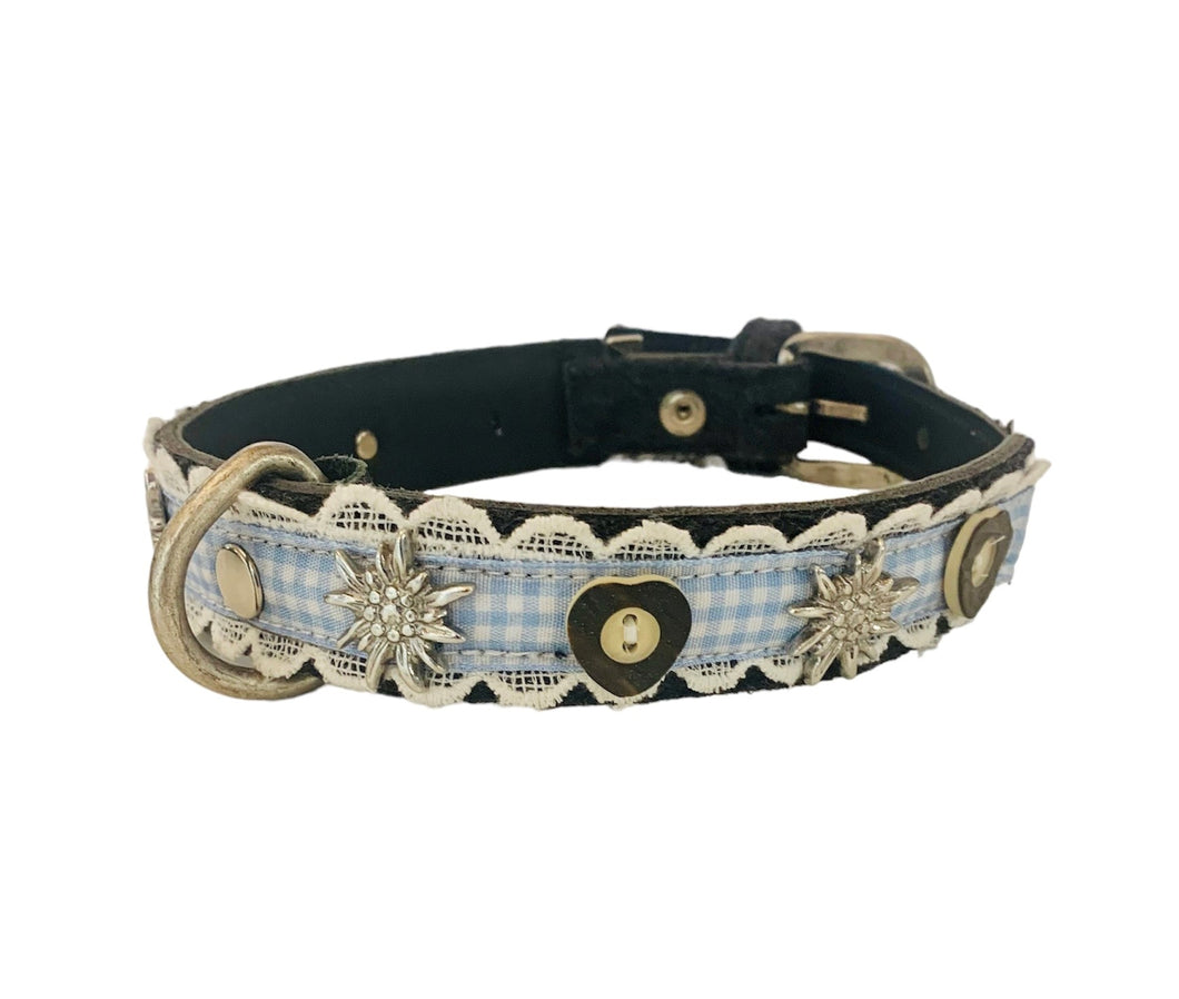 Halsband Edelweiß blau