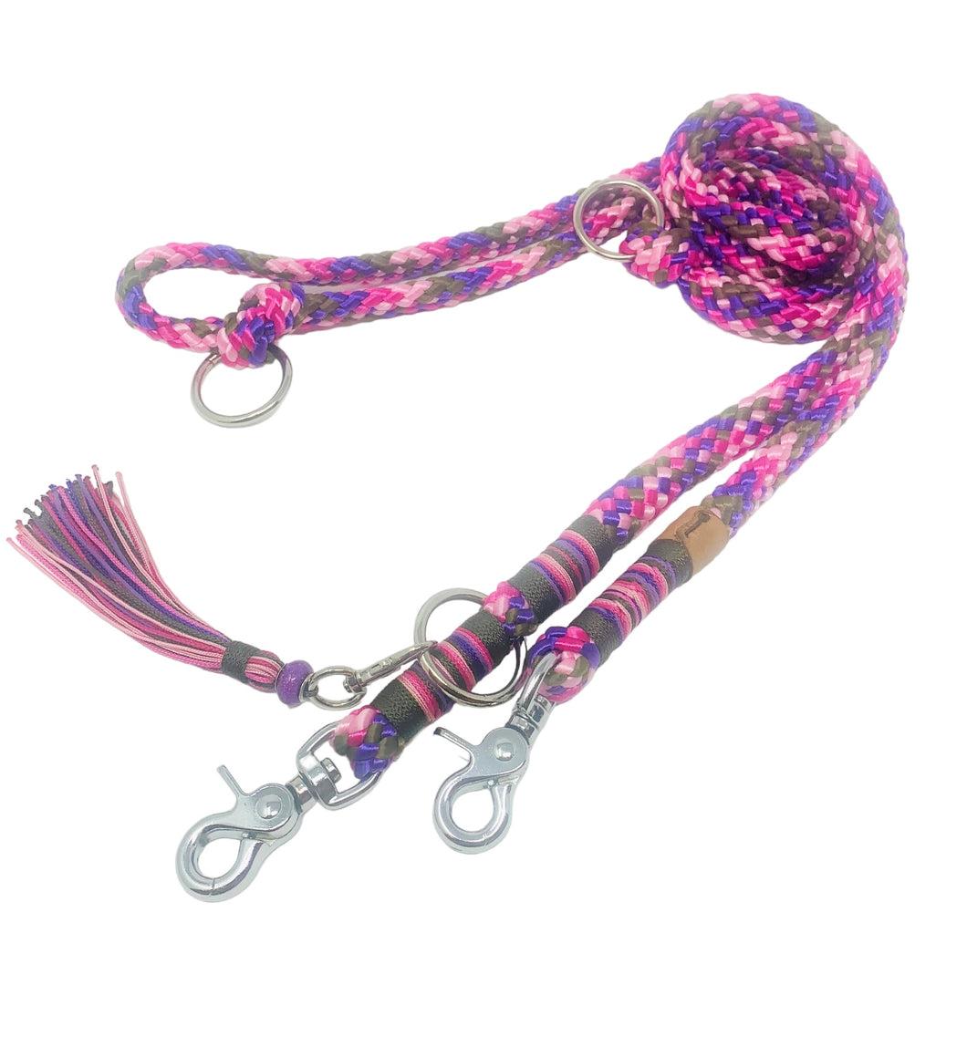 Hundeleine Seil purple silber Karabiner