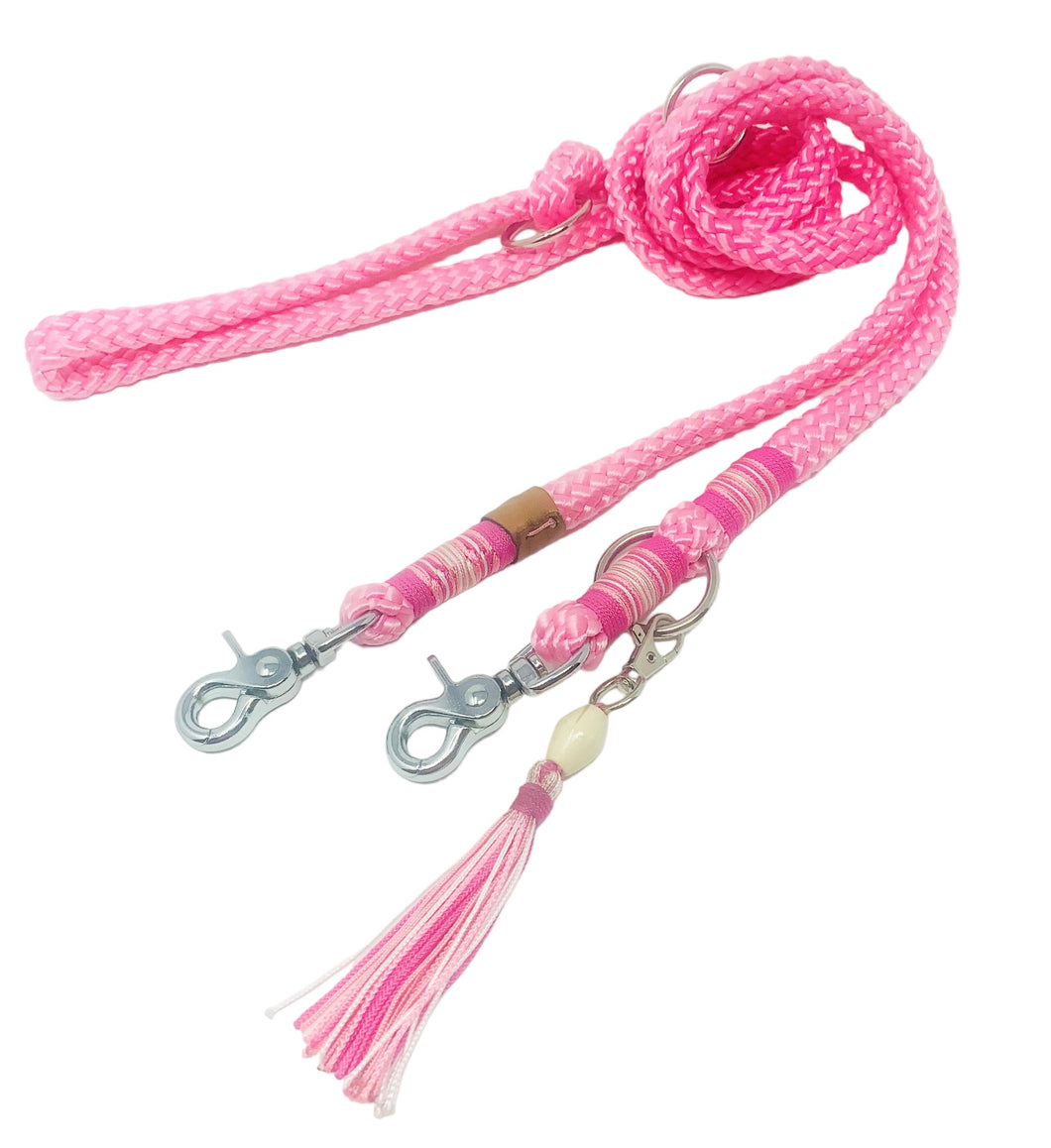 Hundeleine Seil rosa silber Karabiner