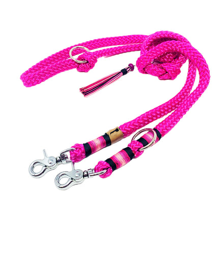 Hundeleine Seil fuchsia silber Karabiner