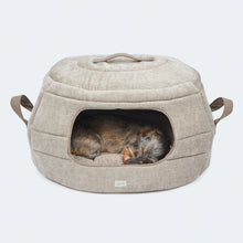 Laden Sie das Bild in den Galerie-Viewer, Hundehöhle und Hundebett Alpin beige M