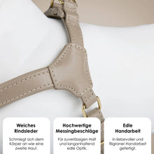 Laden Sie das Bild in den Galerie-Viewer, Step-In Leder Geschirr Pico für kleine Hunde beige