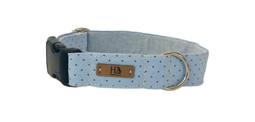 Stoffhalsband  dotted blue