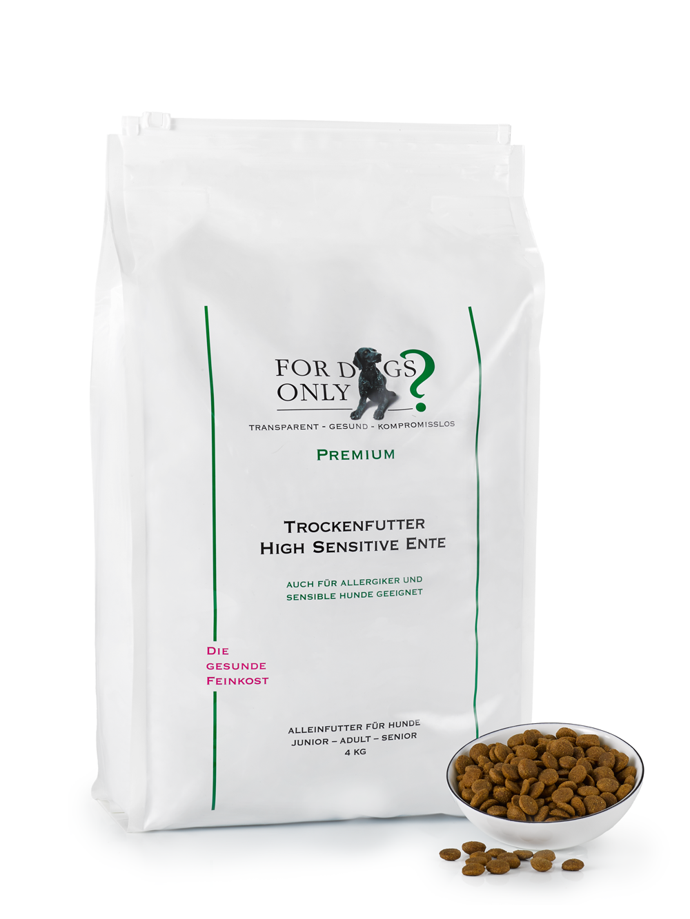 Premium Trockenfutter High Sensitive Ente 4 kg – Feine Pfote