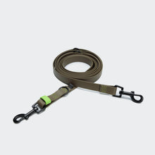 Laden Sie das Bild in den Galerie-Viewer, Cloud7 Hundeleine verstellbar BioThane Ipanema Olive-Neongreen