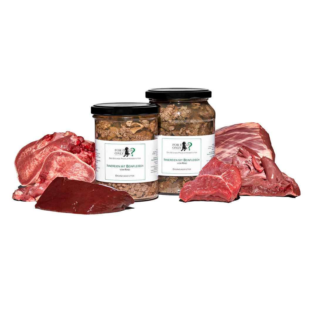 Premium Hundefutter Innereien & Beinfleisch Rind
