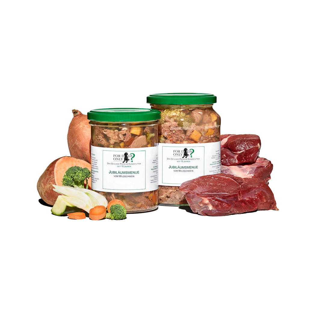 Premium Hundefutter Jubiläumsmenü vom Wildschwein