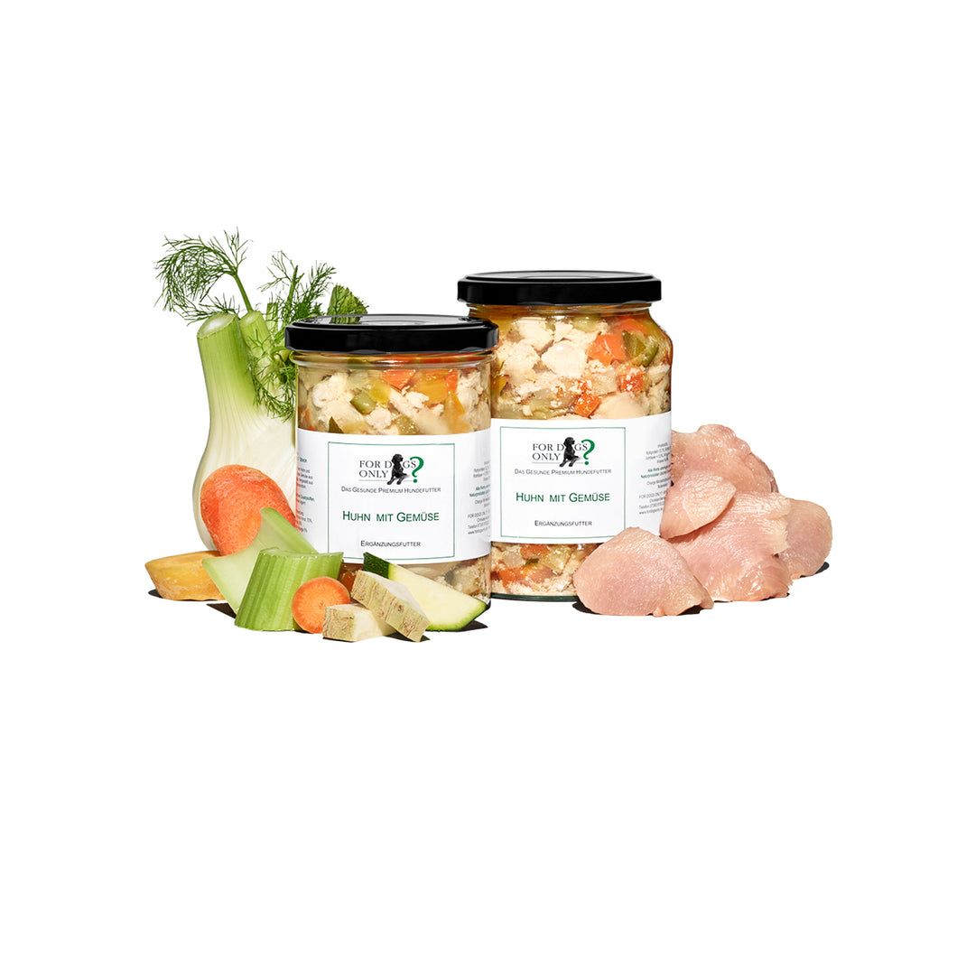 Premium Hundefutter Huhn mit Gemüse