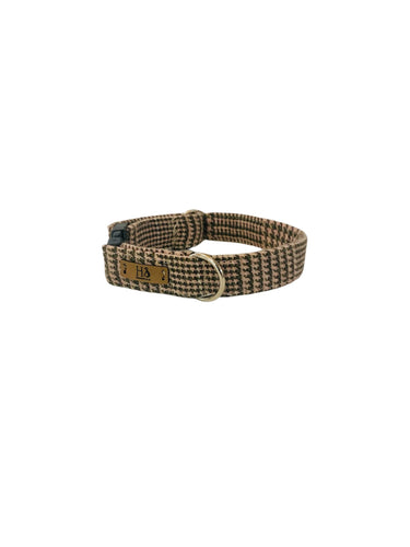 Stoffhalsband English grün-rosé