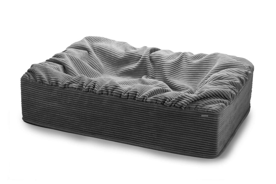 Hundebett Buddelbox Cord dunkelgrau
