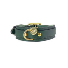 Laden Sie das Bild in den Galerie-Viewer, Lederhalsband Galant Green für Hunde