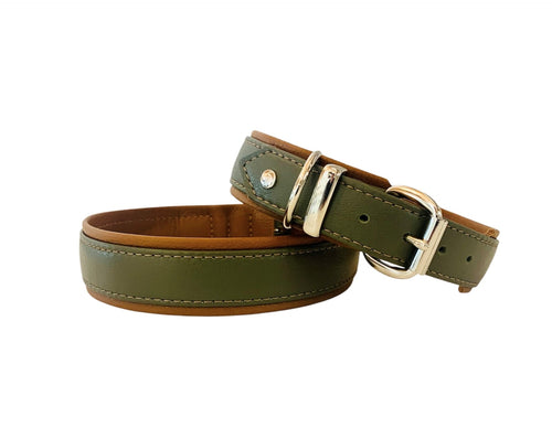 Halsband KLASSIK EXCLUSIV Special Edition khaki-cognac-silber