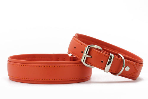 Lederhalsband Klassik Soft Holi Color mandarine