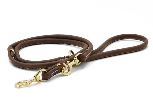 Lederleine rundgenäht Old English Dark Brown