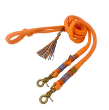 Laden Sie das Bild in den Galerie-Viewer, Hundeleine Seil orange-blau