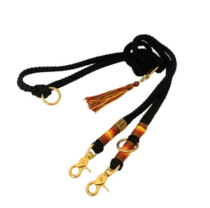 Hundeleine Seil schwarz-gelb
