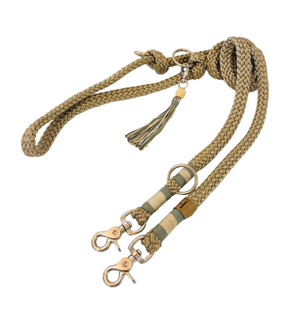 Hundeleine Seil taupe-grau