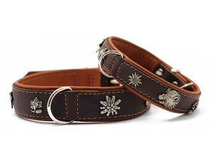 HALSBAND "JÄGERMEISTER" dunkelbraun-braun-silber