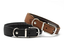 Laden Sie das Bild in den Galerie-Viewer, HALSBAND KLASSIK PREMIUM &quot;GEPOLSTERT&quot; schwarz-silber