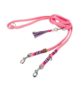 Hundeleine Seil rosé silber Karabiner
