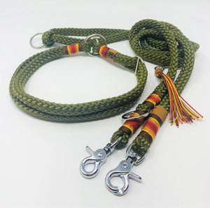 Hundeleine Seil oliv