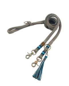 Hundeleine Seil silbergrau silber Karabiner