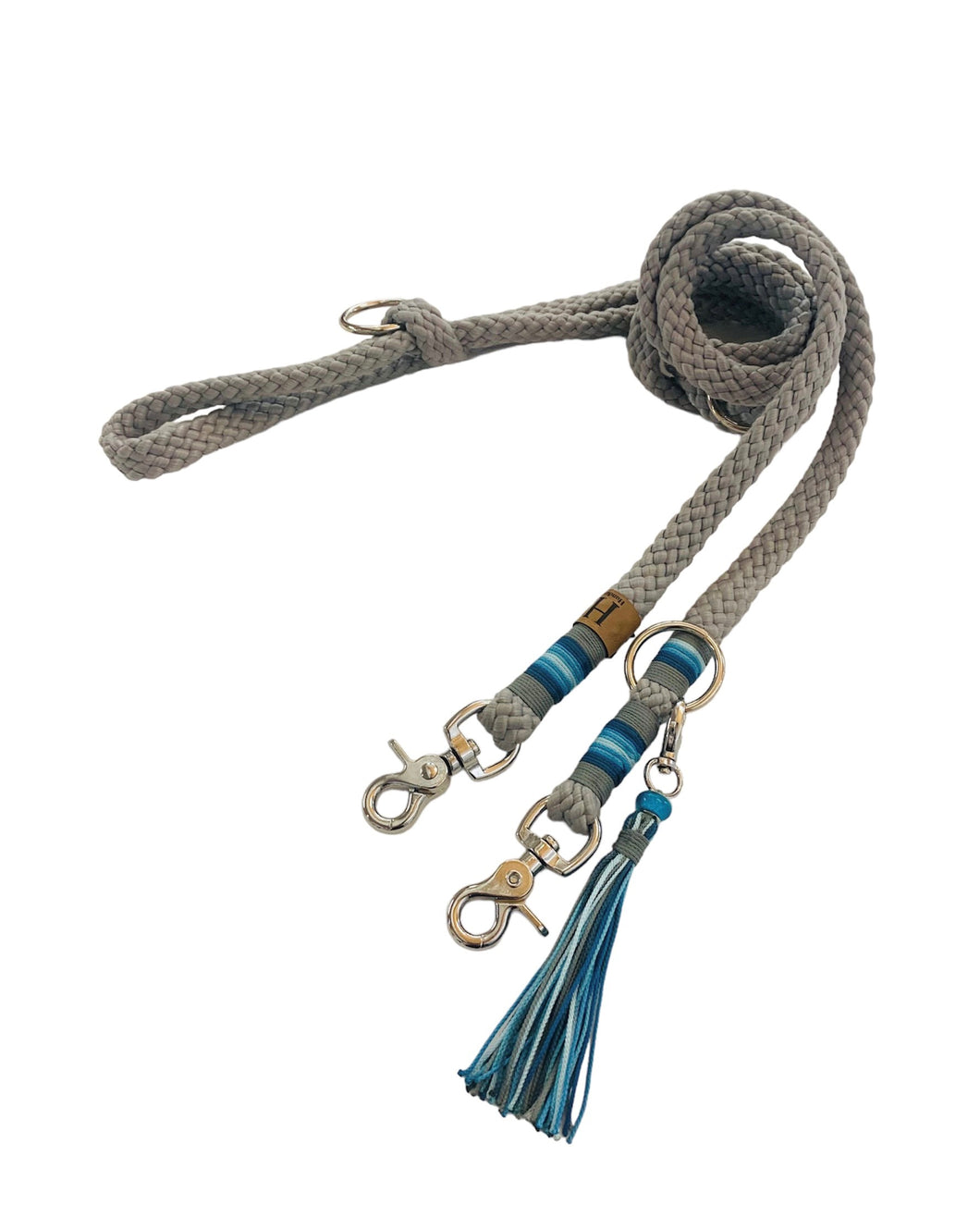 Hundeleine Seil silbergrau silber Karabiner