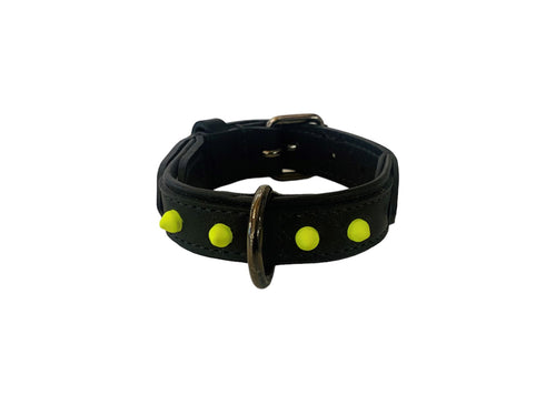 Halsband Spikes neon gelb