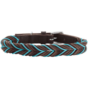 Halsband Solid Education Cord dunkelbraun/türkis