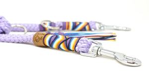 Hundeleine Seil Flieder silber Karabiner